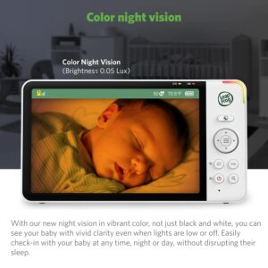 LeapFrog LF920HD Baby Monitor with Camera and Audio, 7" HD LCD Display, Color Day&Night Vision, 360 Pan-tilt, 8XZoom, Night Light, Temp & Humidity Sensor, Up to 1000ft, Secure Transmission No WiFi