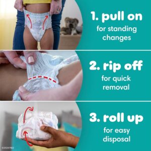 Pampers Swaddlers 360 Pull-On Diapers, Size 4, 132 Count, One Month Supply, for up to 100% Leakproof Skin Protection and Easy Changes