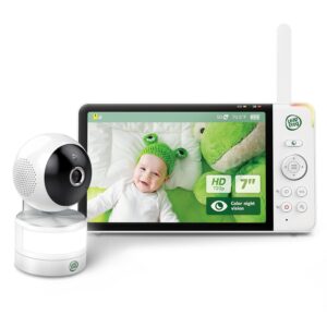 LeapFrog LF920HD Baby Monitor with Camera and Audio, 7" HD LCD Display, Color Day&Night Vision, 360 Pan-tilt, 8XZoom, Night Light, Temp & Humidity Sensor, Up to 1000ft, Secure Transmission No WiFi