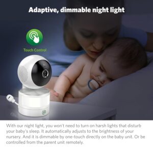 LeapFrog LF920HD Baby Monitor with Camera and Audio, 7" HD LCD Display, Color Day&Night Vision, 360 Pan-tilt, 8XZoom, Night Light, Temp & Humidity Sensor, Up to 1000ft, Secure Transmission No WiFi